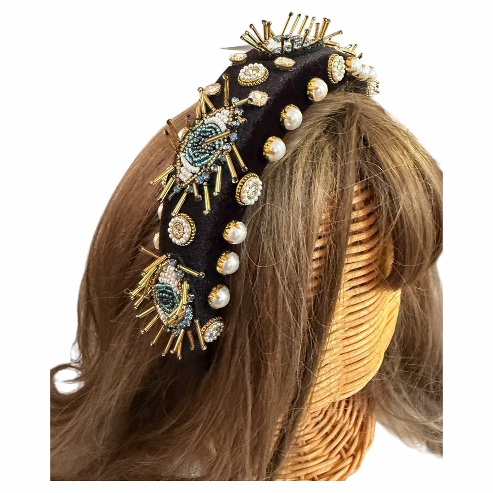 Evil Eye Seed Bead Headband - Picture 10 of 11